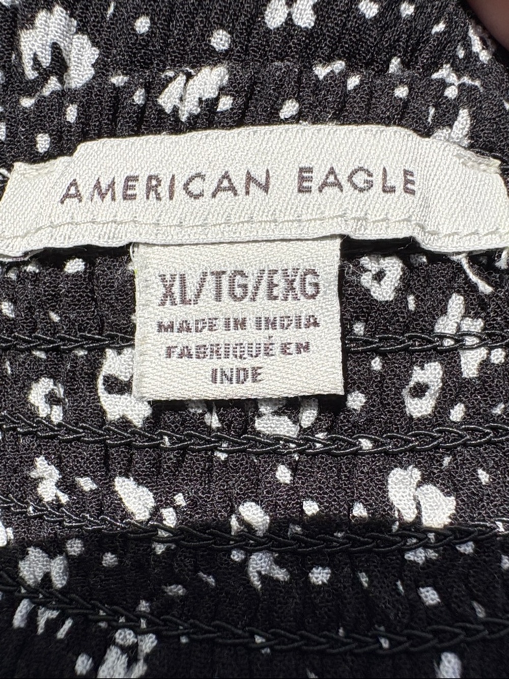 American Eagle Black and White Floral Mini Sundress Size XL - Picture 7 of 8